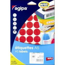 Pastilles signalisation - 24mm - Sachet de 400 - ROUGE **