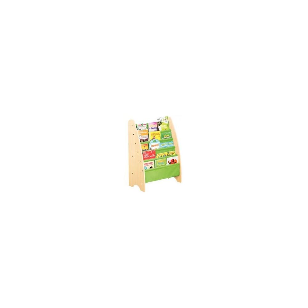 Bibliothèque en bois - 5 poches en tissus - D: 72 x 38 x H.111cm **