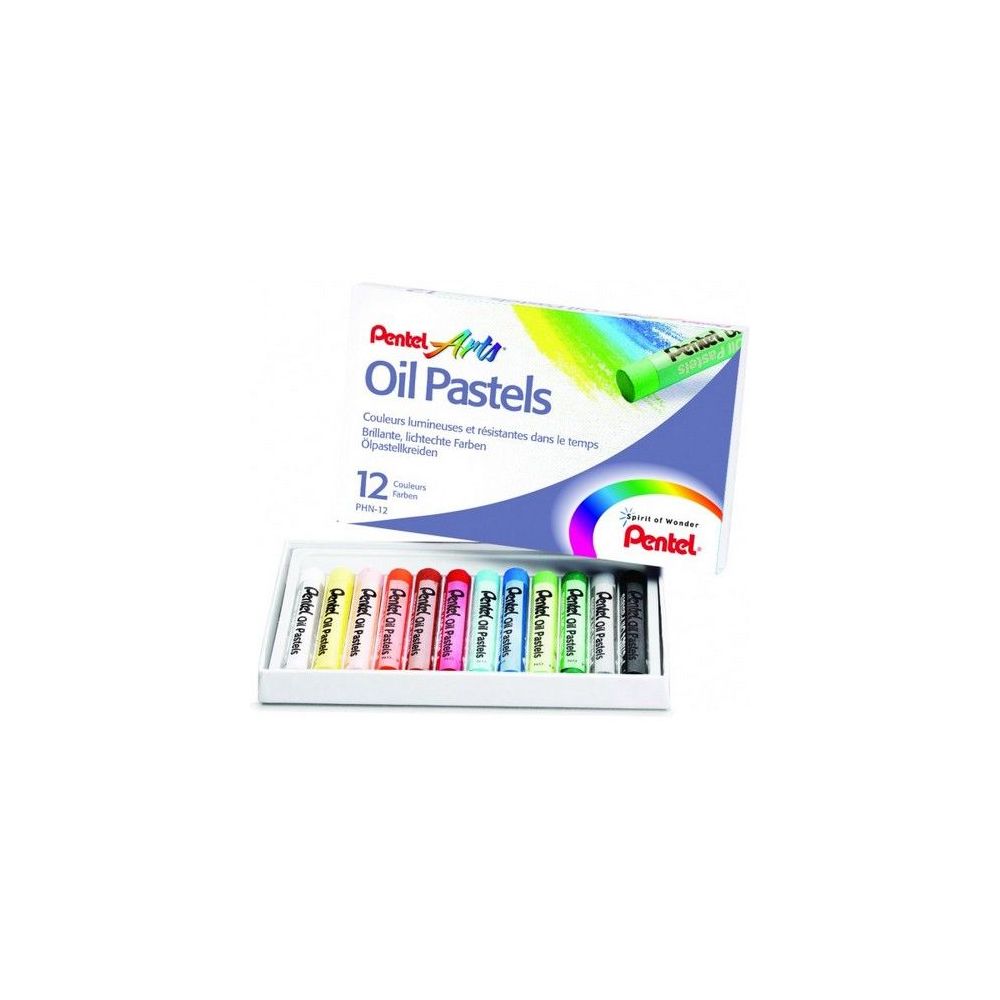 Pastels à l huile scolaire PENTEL - Diamètre 8mm - Boîte de 12 Pastels à l huile scolaire PENTEL - Diamètre 8mm - Boîte de 12
