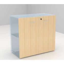 2 portes basses en bois avec serrure Chêne fil  pour V08001-RS