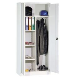 Armoire - 4 tablettes + Penderie - GRIS - H180 x L60 x P40 Moraillon