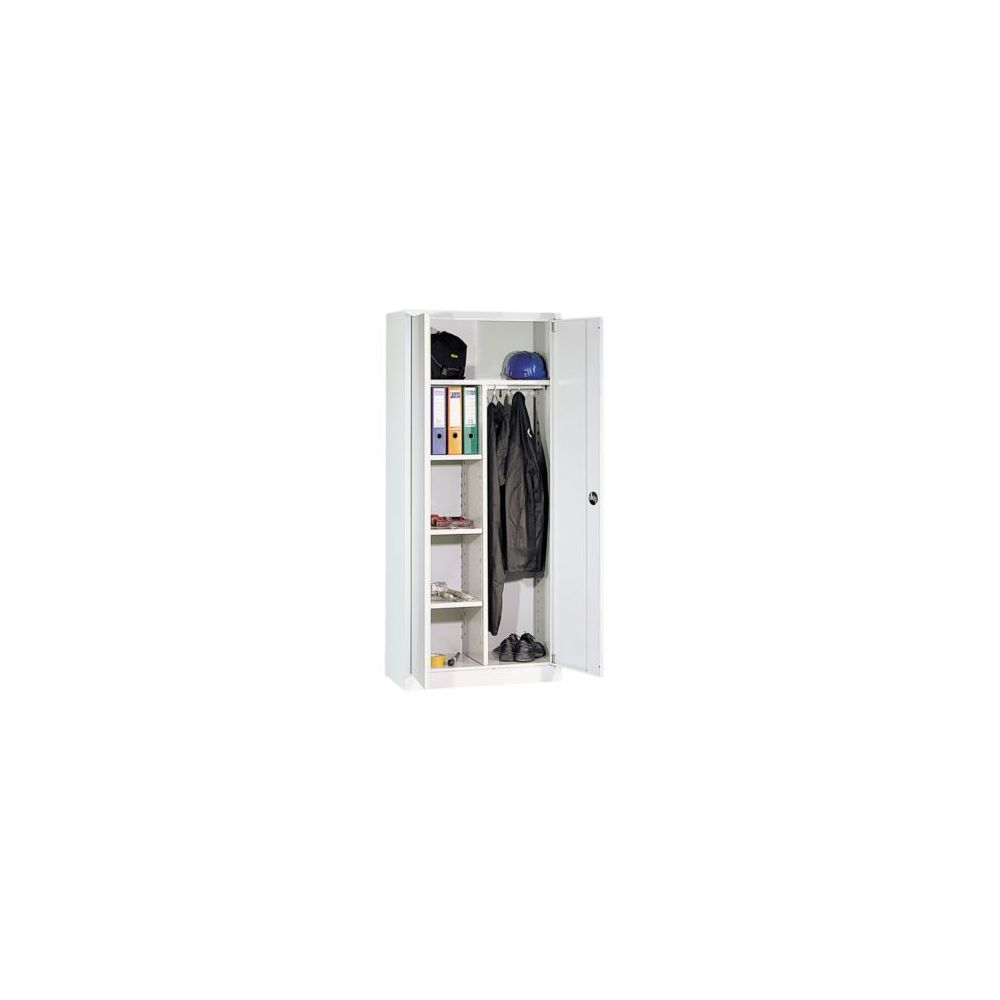 Armoire - 4 tablettes + Penderie - GRIS - H180 x L60 x P40 Moraillon