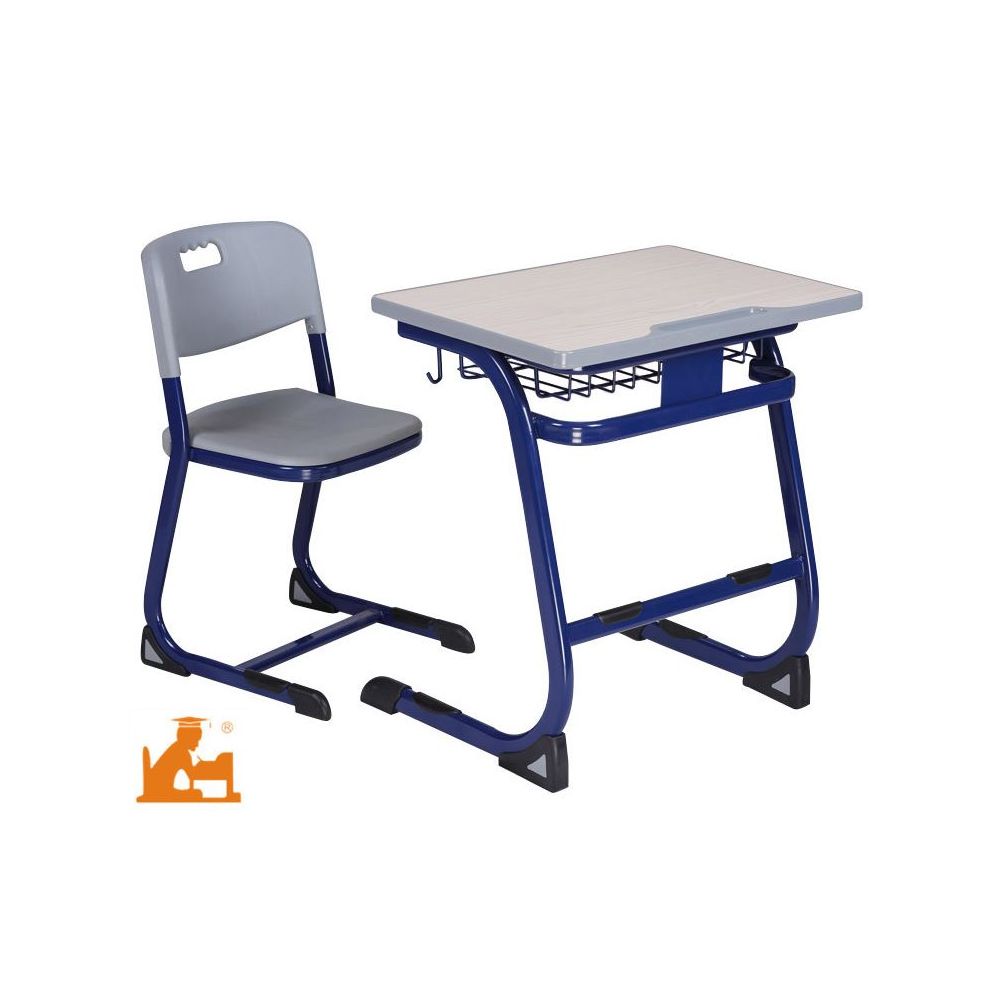 Table Scolaire ajustable 70x50cm - Haut. de 64 à 76cm - Casier inclus