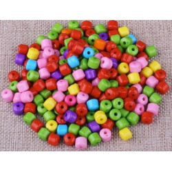Perles de couleur en bois (Seau plastique de 350gr) - Z