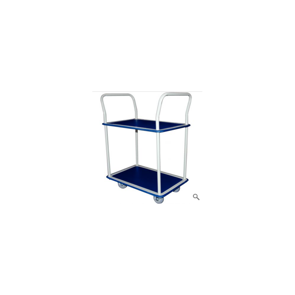 Chariot Double Etage 250kg - Roues PVC - Plateau l48xL74xH91cm 