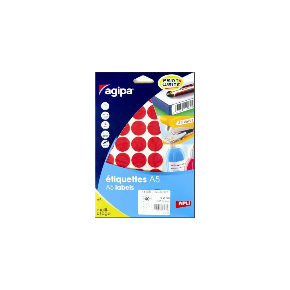 Pastilles signalisation - 24mm - Sachet de 400 - ROUGE **