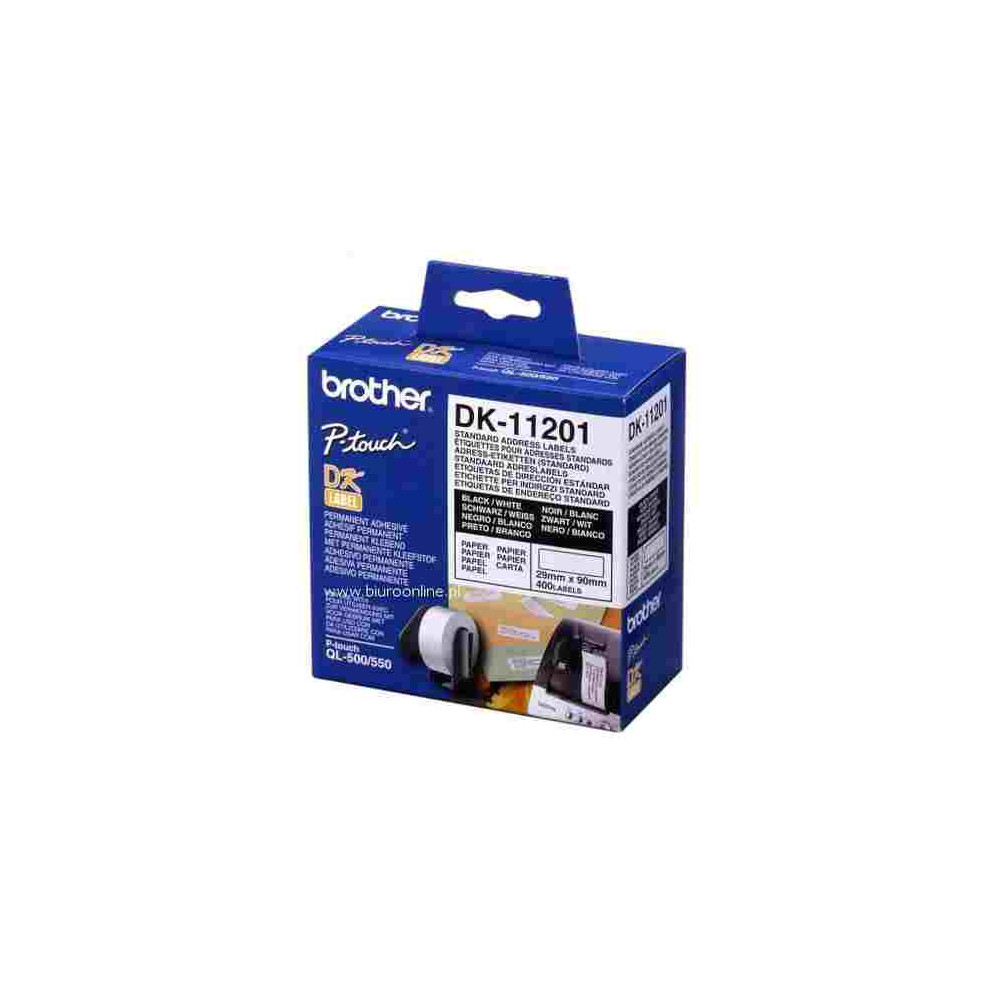 Etiquettes BROTHER DK11201 - 29 x 90mm (bte 400 étiq.) 8 mètres //