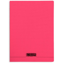 Cahier A4 5 x 5 96 p Piqûre 90g Polypro ROUGE  - Z