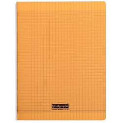 Cahier A4 Séyès 192 p Piqûre 90g Polypro ORANGE  - Z
