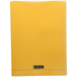Cahier 24x32cm 5 x 5 96 p Piqûre 90g Polypro ORANGE  - Z