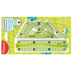 Kit Géom, MAPED FLEX (1 Règle 15cm + 2Equer. 60&45° + Rapport)