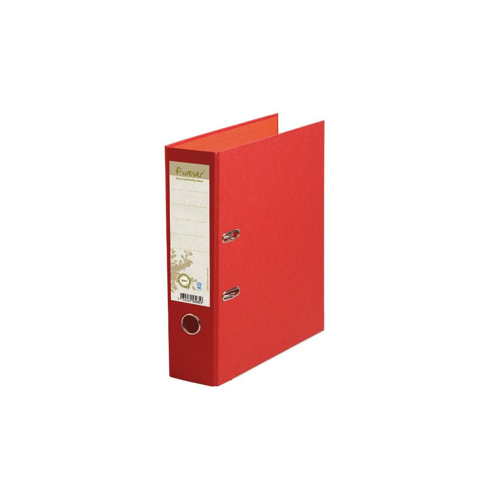 Classeur levier A4 - Papier Recyclé - D80mm ROUGE EXACOMPTA  - Z