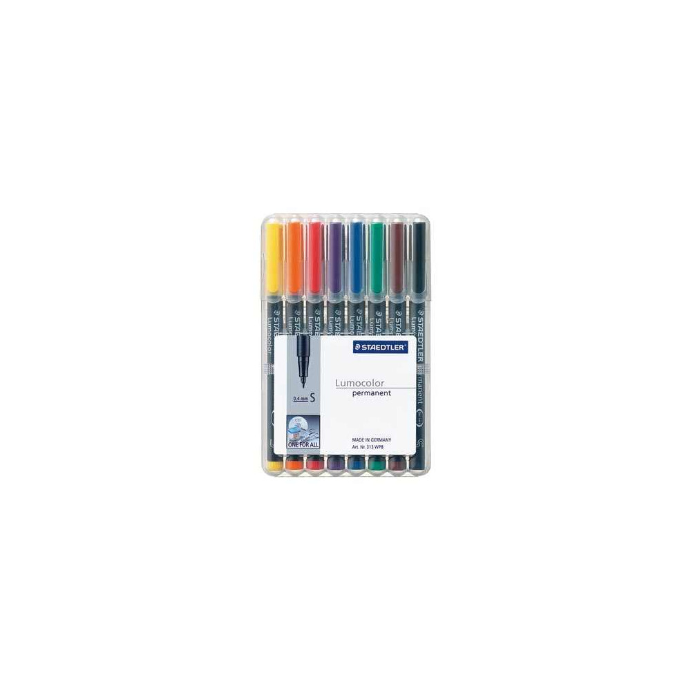 Marqueur perm. STAEDTLER OHP Lumocolor- 0.4mm - 8 COUL. 313WP8