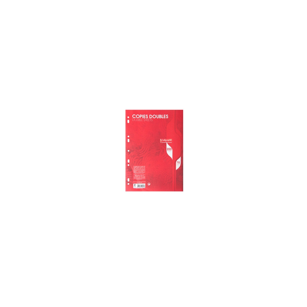 Copies Doubles 70gr A4  5 x 5 Perforées 200 pages  CLAIREFONTAINE