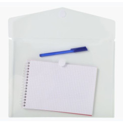 Pochette PVC A4 - 24 x 32cm - Velcro - TRANSLUCIDE (unité) **