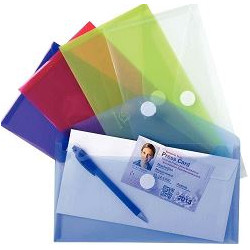 Pochette format chéquier - Couleurs assort - Velcro - Unité **