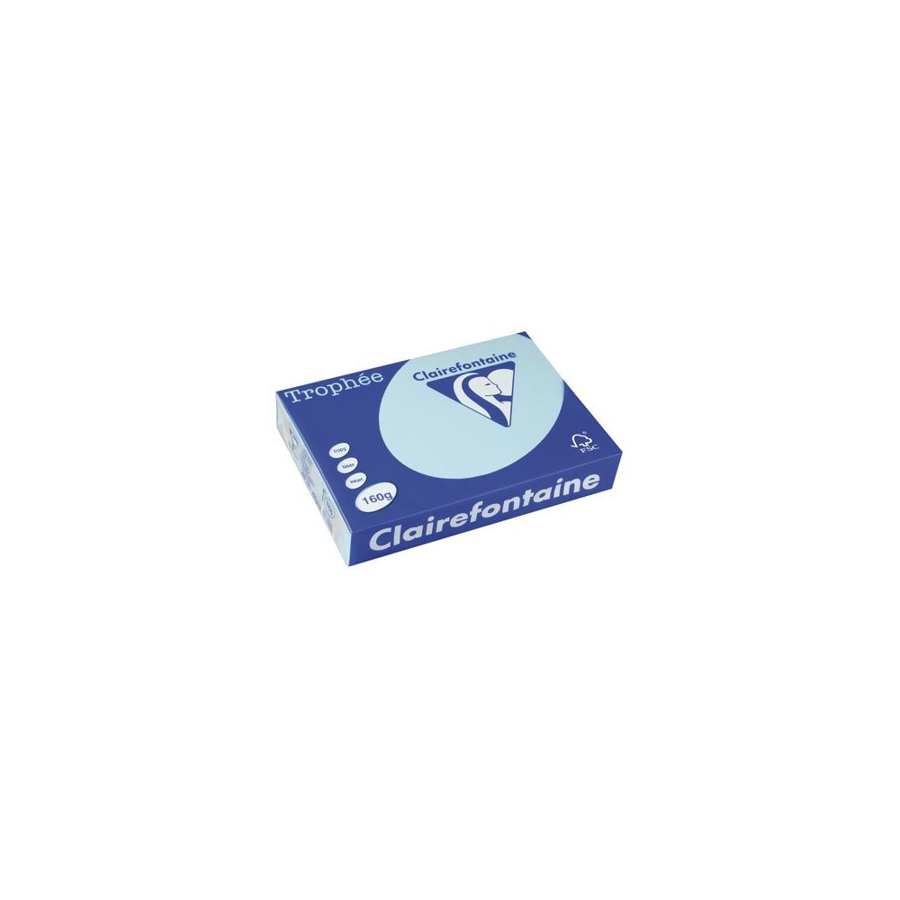 Rame A4 - 160g - Bleu Alizé CLAIREFONTAINE (250 f.) - Ref: 1105 //