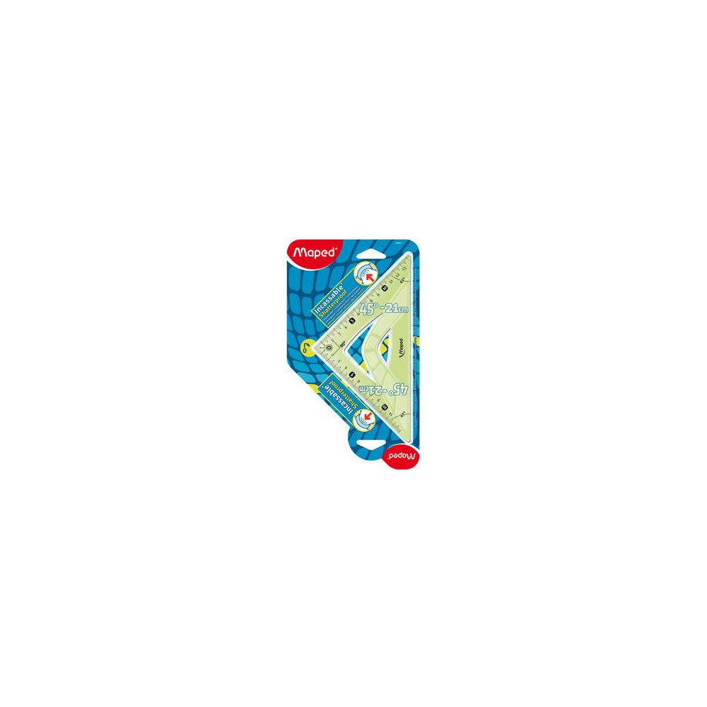 Equerre platisque incassable MAPED - Angle 45°/Ang droit 21cm