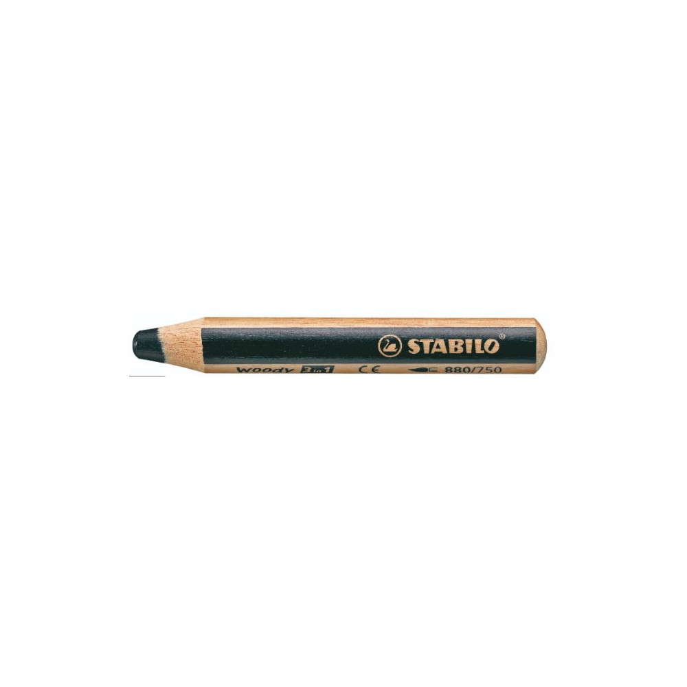 Crayon Couleur tous supports Effaçable STABILO Woody - NOIR