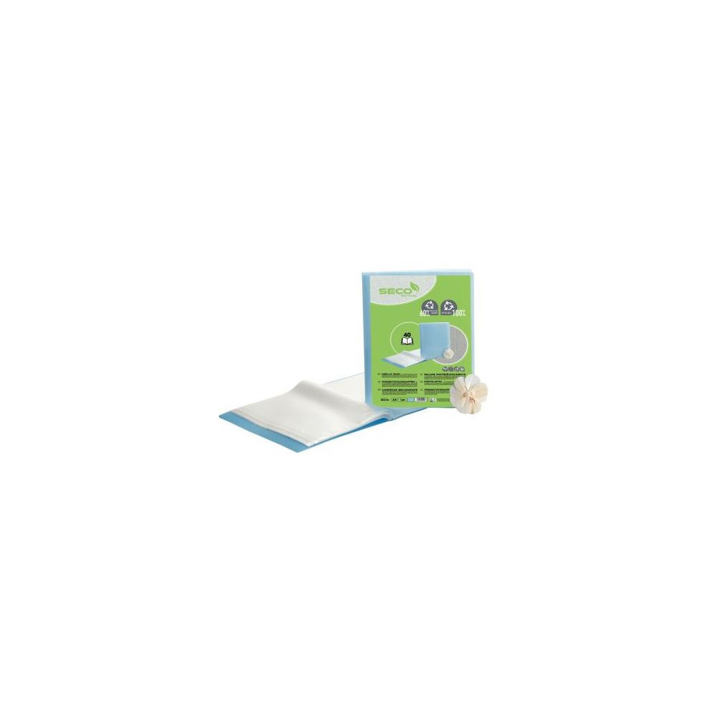 Protege Document PVC person. Biodégra. A4 - 080 vues - BLEU TRANS - Z
