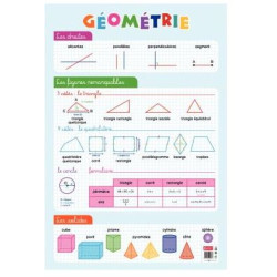 Poster pédagogique plastifié "LA GEOMETRIE" - 76 x 52 cm