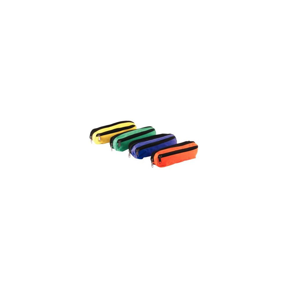 Trousse ovale 2 compart. Dble Zip 22 x 5 x 6cm - Assorties - NSFP