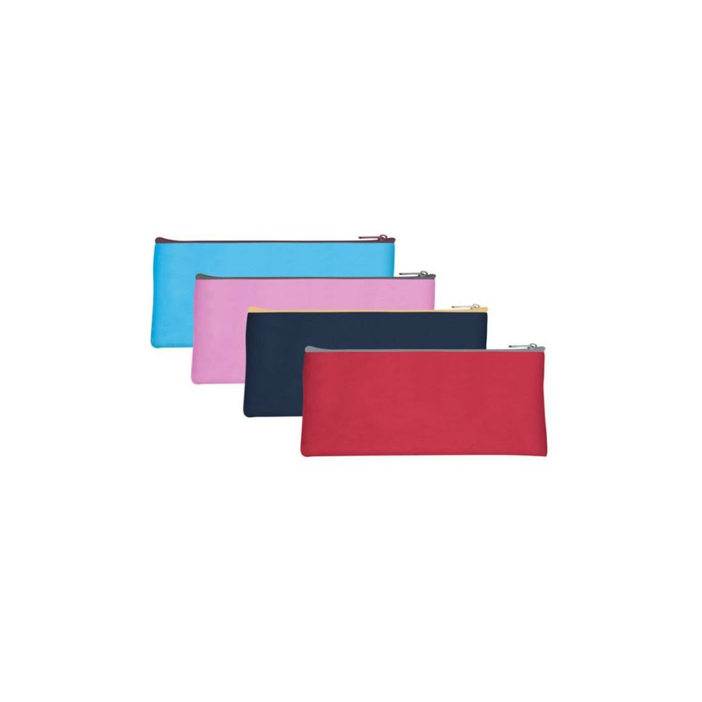 Trousse plate nylon WONDAY - 22 x 11 x 1cm - Coul. Assorties  **