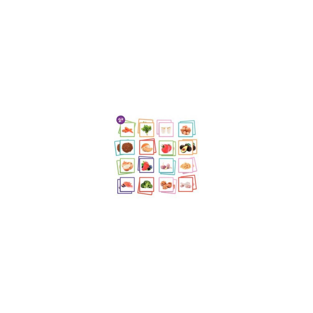 Maxi-mémo des aliments - 34 grandes cartes - 9 x 9cm - Dès 2 ans