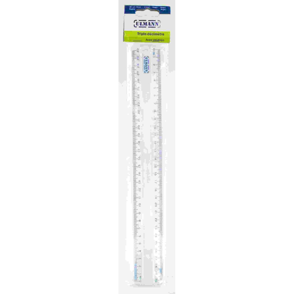Regle flexible en plastique + poignée 30cm ULMANN - Incassable - Z