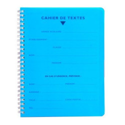 Cahier de texte 17x22cm Séyès 124 p Spirale 70g POLYPRO  **