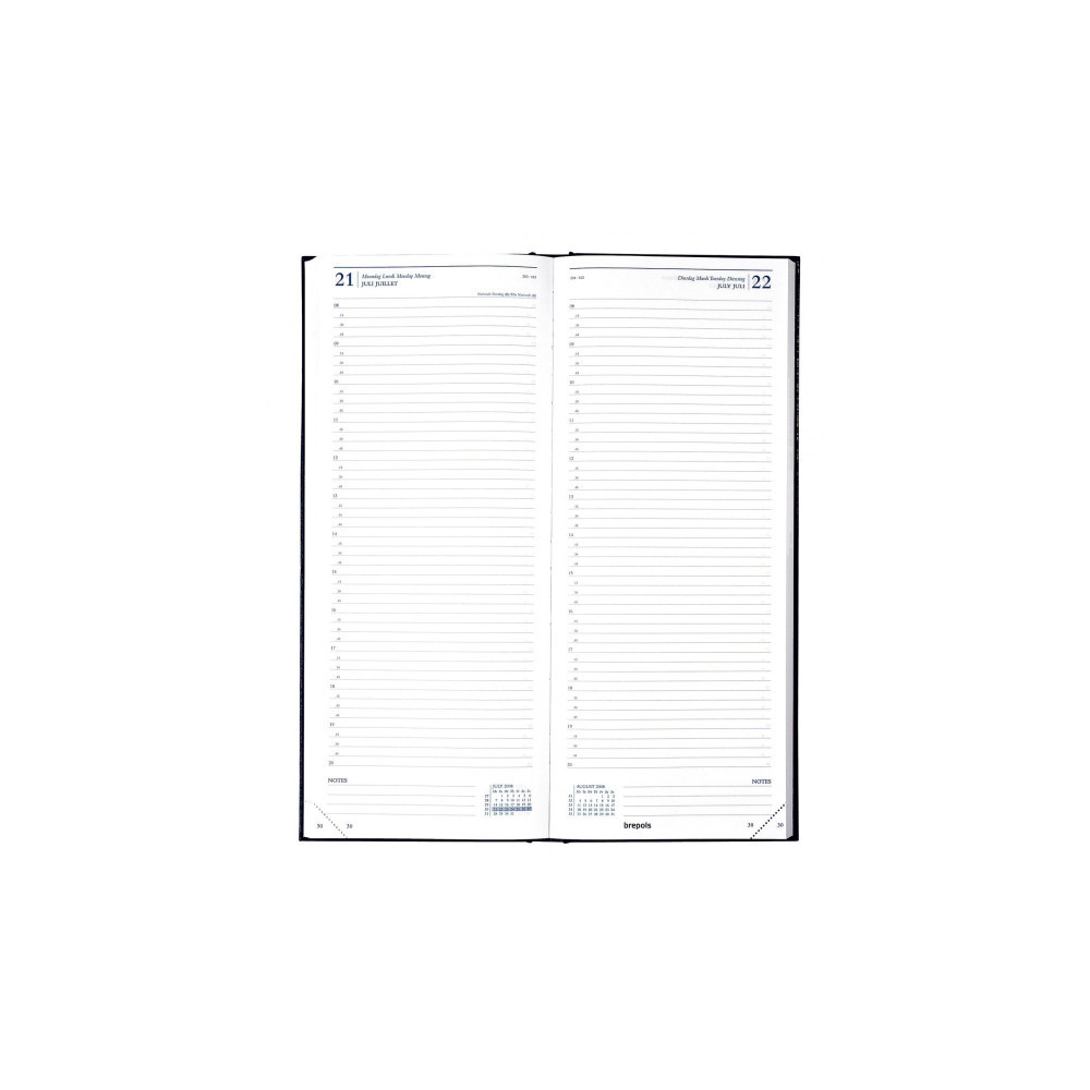 Agenda journalier Long 1 jour /1 page - 13 x 33 cm - 2026 - NOIR