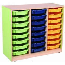 Bibliothèque 24 bacs+roulettes Dim:102 x 44 - Haut: 95 cm (sans bac)