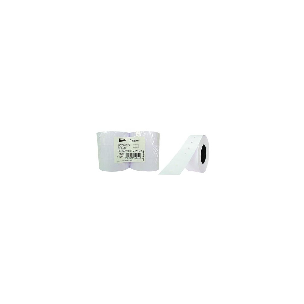 Rouleau 1000 etiq. perm 1 ligne (21x12mm) pour étiq. manuelle // Rouleau 1000 etiq. perm 1 ligne (21x12mm) pour étiq. manuelle //