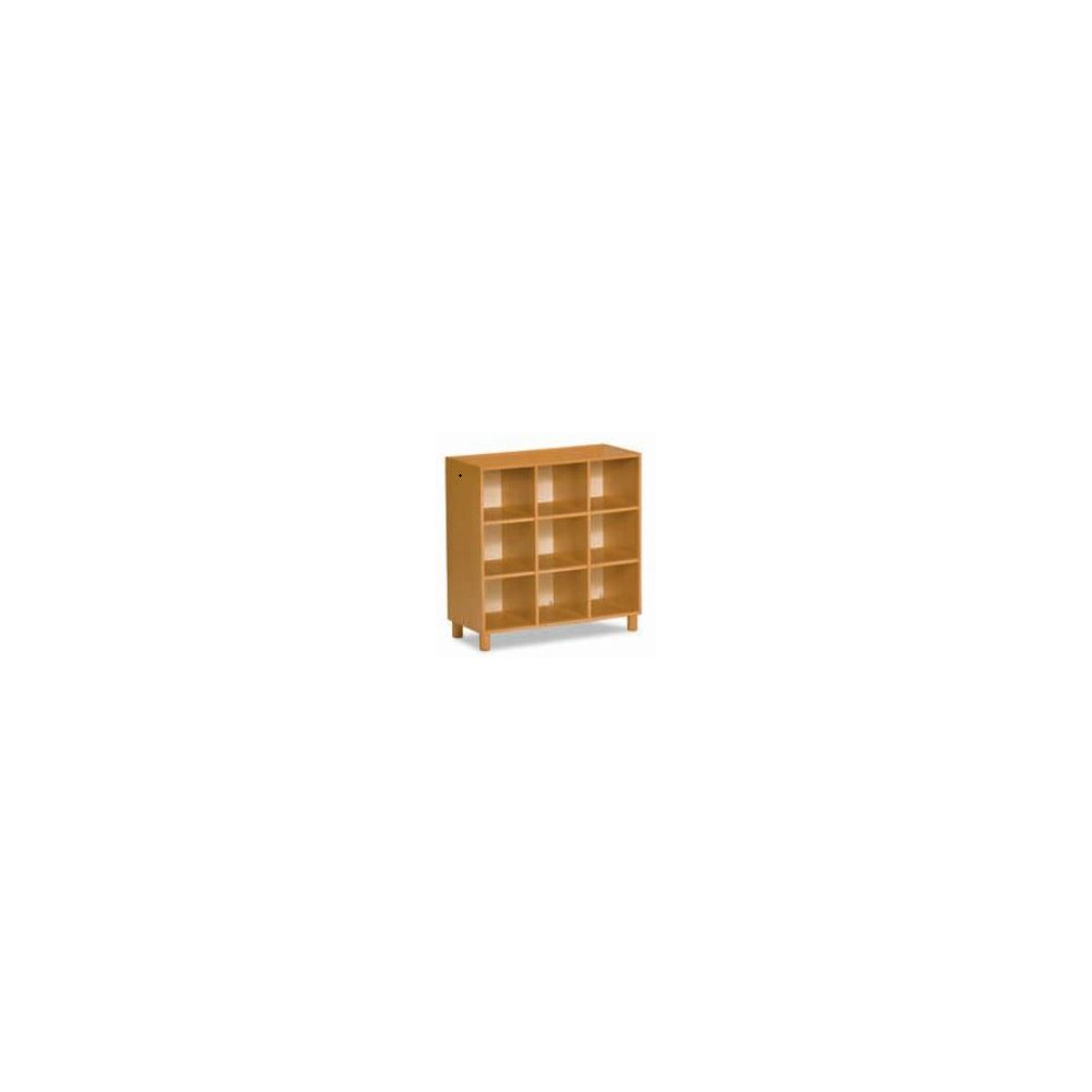 Bibliothèque en bois  9 compartiments - Dim : 104 x 105 cm -  P44 cm