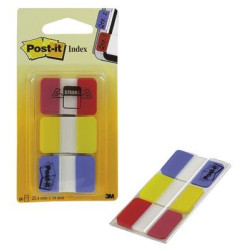 Index POST-IT Rigides - Lot de 3 x 22 index  ROUGE, JAUNE, BLEU - Z