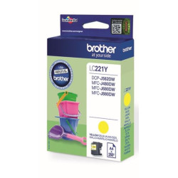 Cart BROTHER - LC221Y - Jaune - DCP-562/480/680 **