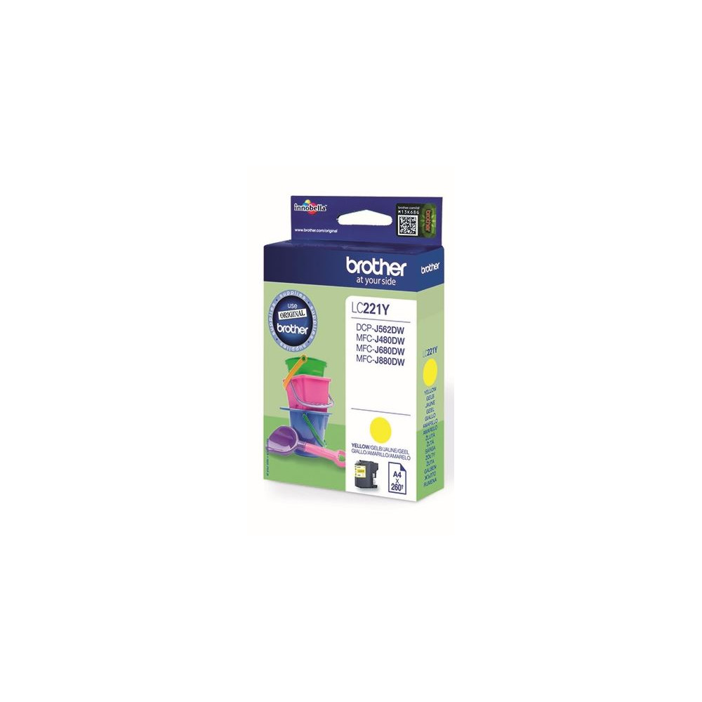 Cart BROTHER - LC221Y - Jaune - DCP-562/480/680 **
