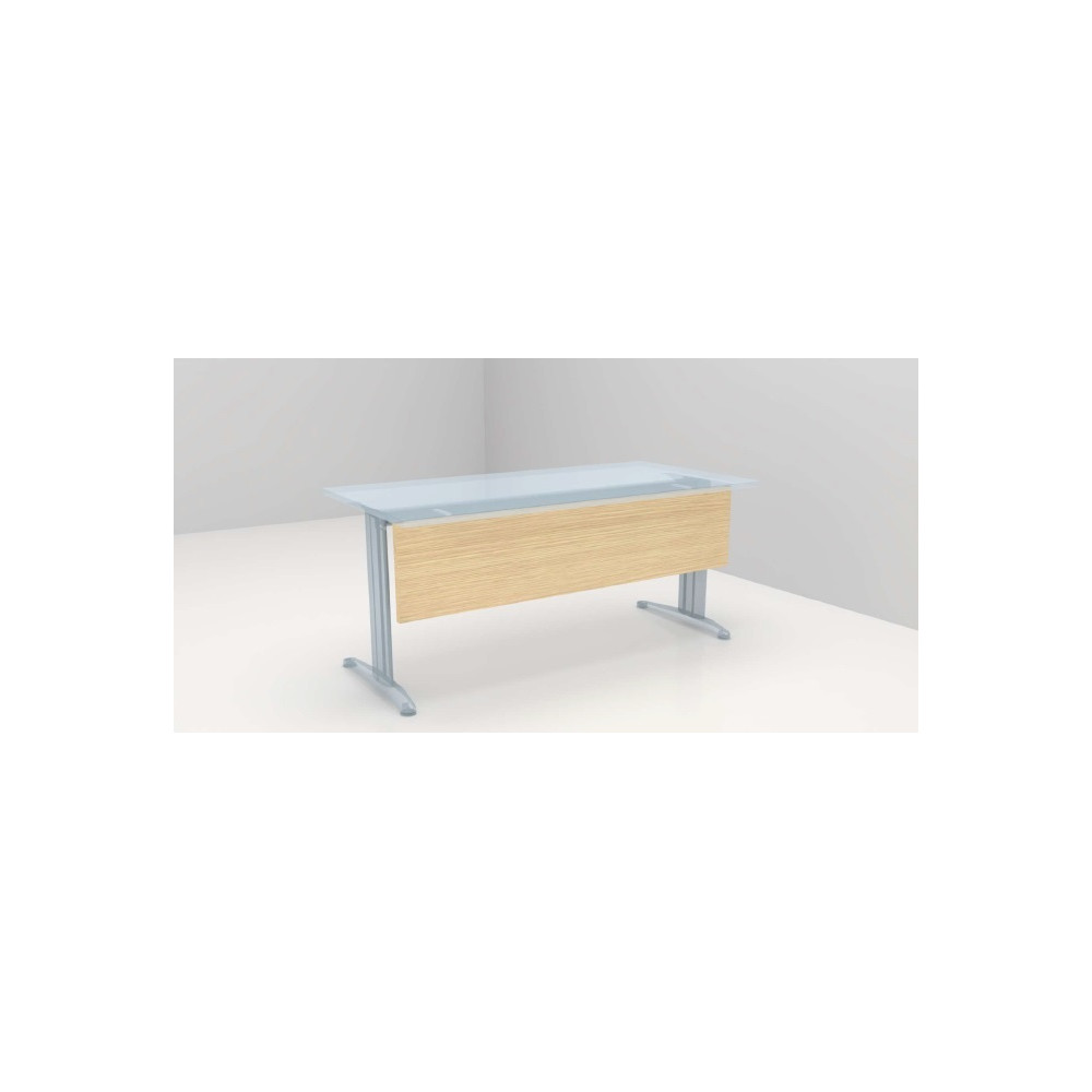 Voile de fond H.35 pour bureau L.200 P.80, Alu Chene Clair Voile de fond H.35 pour bureau L.200 P.80, Alu Chene Clair