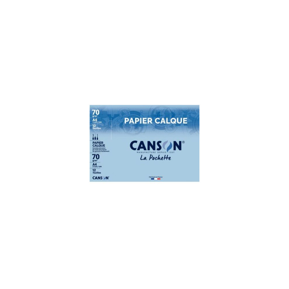 Papier calque A4 - 70g - 12 feuilles Papier calque A4 - 70g - 12 feuilles