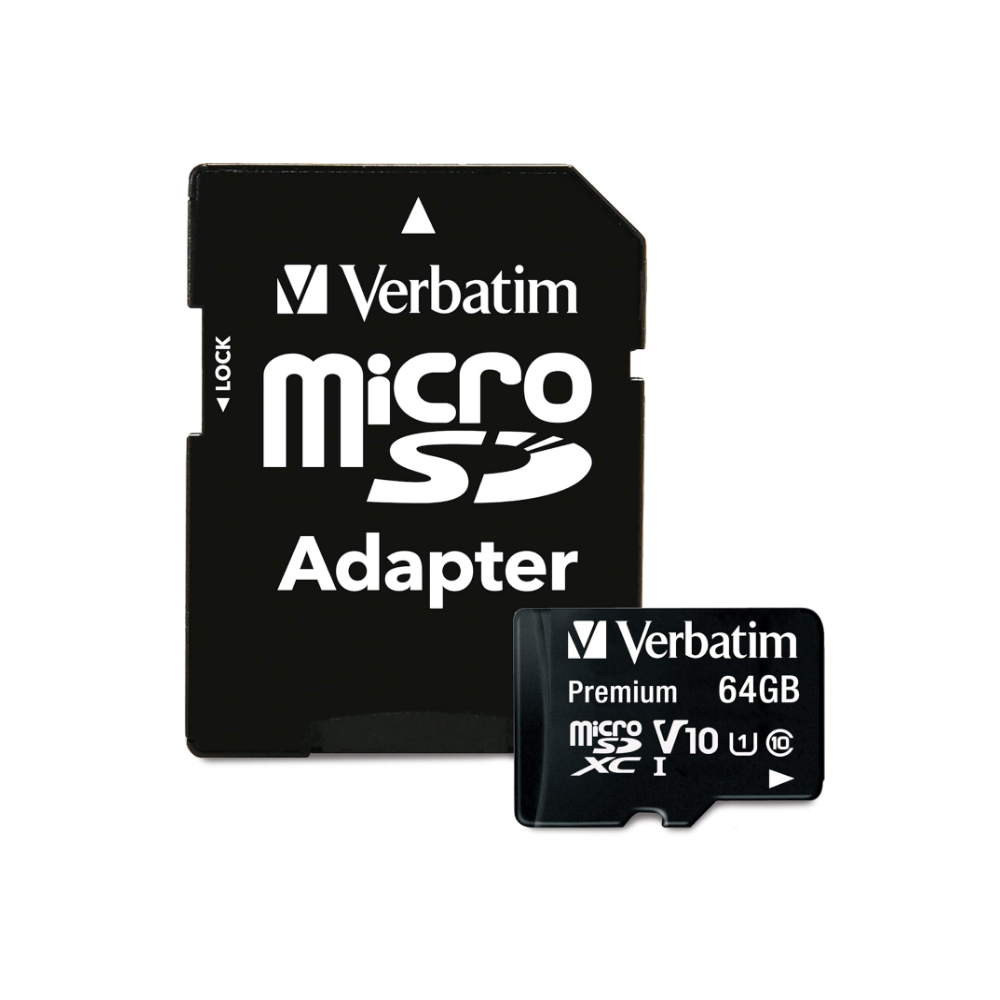 Carte mémoire MicroSDXC 64Go - Classe 10 - VERBATIM - + adaptateur Carte mémoire MicroSDXC 64Go - Classe 10 - VERBATIM - + adaptateur