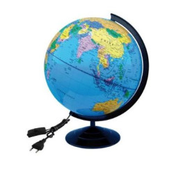 Globe terrestre lumineux WONDAY - Base métal - Surface PVC D30 cm  Globe terrestre lumineux WONDAY - Base métal - Surface PVC D30 cm