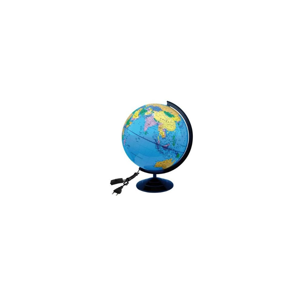 Globe terrestre lumineux WONDAY - Base métal - Surface PVC D30 cm  Globe terrestre lumineux WONDAY - Base métal - Surface PVC D30 cm