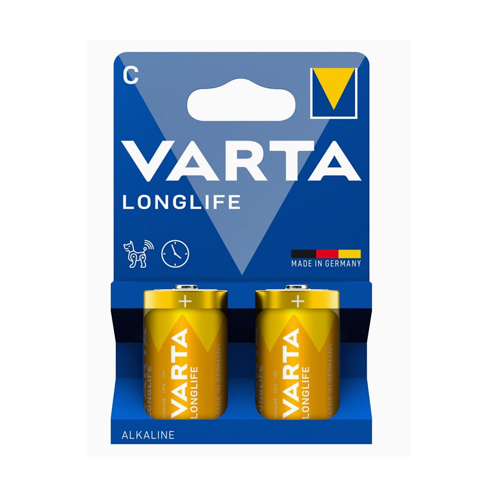 Pile LR14 VARTA Alcaline "Longlife" C 1,5volt (par 2) Pile LR14 VARTA Alcaline "Longlife" C 1,5volt (par 2)