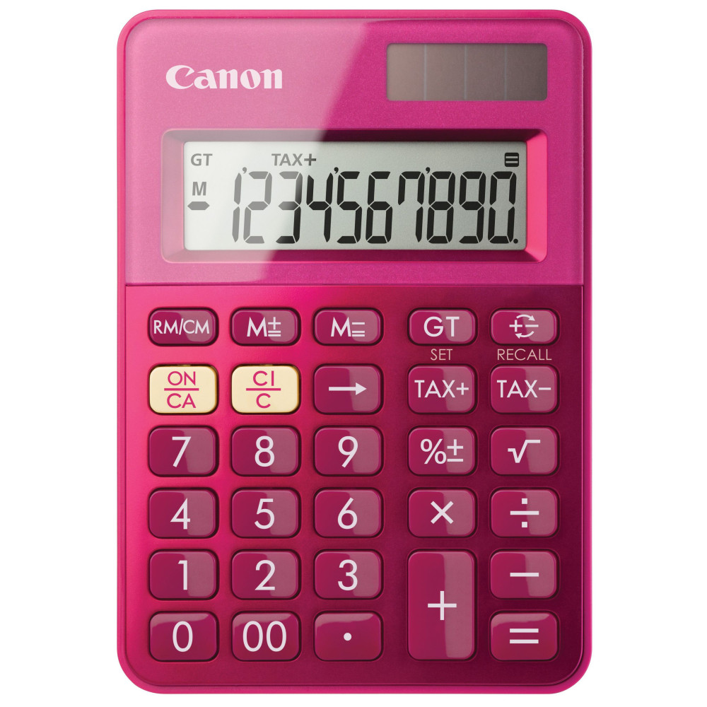 Calculatrice Bureau 10 chif. CANON LS-100K Rose - Solaire/Pile - Z Calculatrice Bureau 10 chif. CANON LS-100K Rose - Solaire/Pile - Z