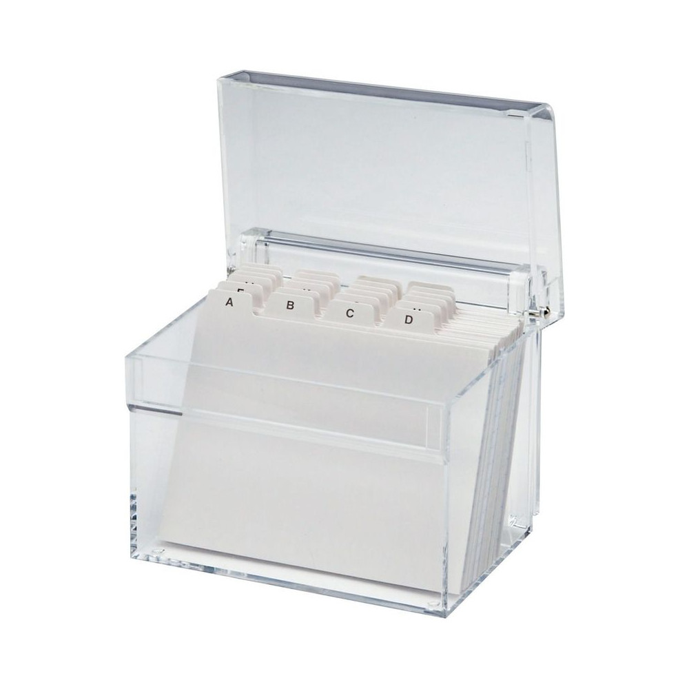 Boîte à fichier transparent - A7 - 100 fiches et Registre Alpha. ** Boîte à fichier transparent - A7 - 100 fiches et Registre Alpha. **
