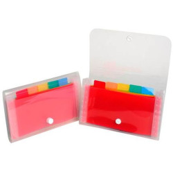 Trieur pocket 6 compart en polypro - 11x18cm - CRISTAL