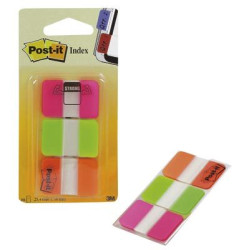 Index POST-IT Rigides - Lot de 3 x 22 index  ORANGE, VERT, ROSE - Z