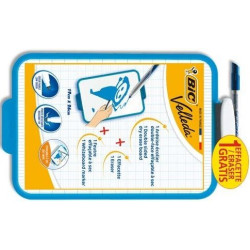 Ardoise blanche 19 x 26 cm VELLEDA +  Feutre BIC 1721 Fin Bleu // Ardoise blanche 19 x 26 cm VELLEDA +  Feutre BIC 1721 Fin Bleu //