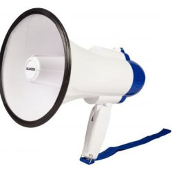 Mégaphone avec Sirène - 10 W - Portée 250m  4 piles LR20 non fournies Mégaphone avec Sirène - 10 W - Portée 250m  4 piles LR20 non fournies
