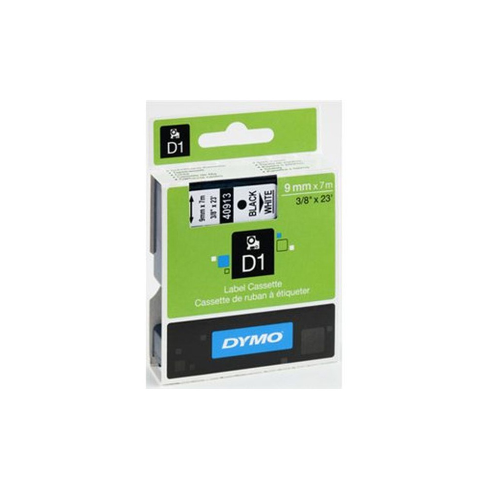 Ruban DYMO D1 - 09mm Noir/Blanc pour titreuse - 40913 (7 m) // Ruban DYMO D1 - 09mm Noir/Blanc pour titreuse - 40913 (7 m) //